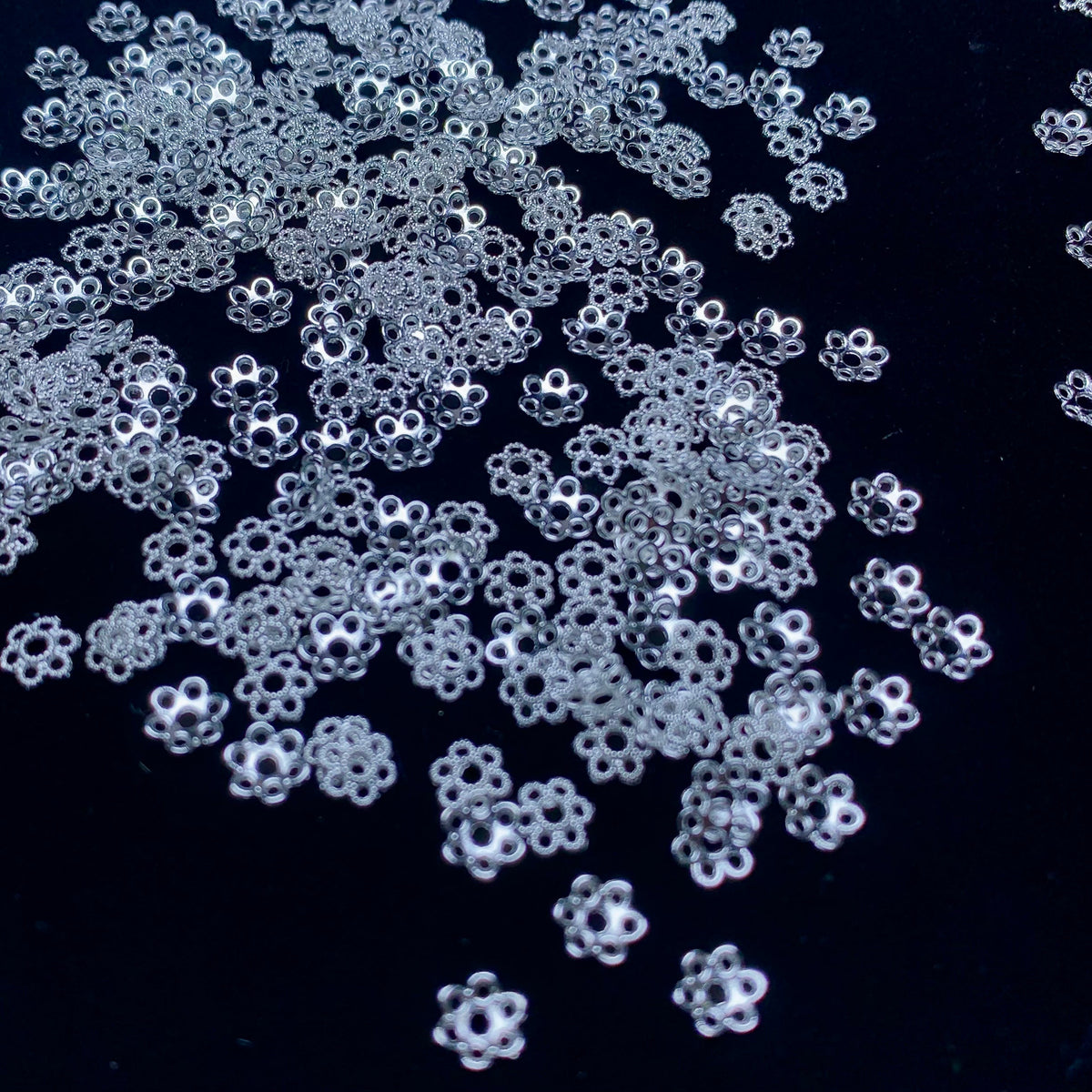 DIY flower spacer(silver color)   6MM/50g≈800pcs