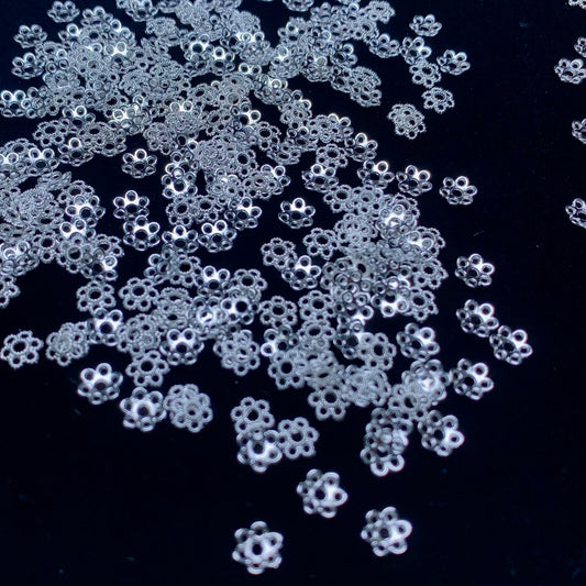 DIY flower spacer(silver color)   6MM/50g≈800pcs